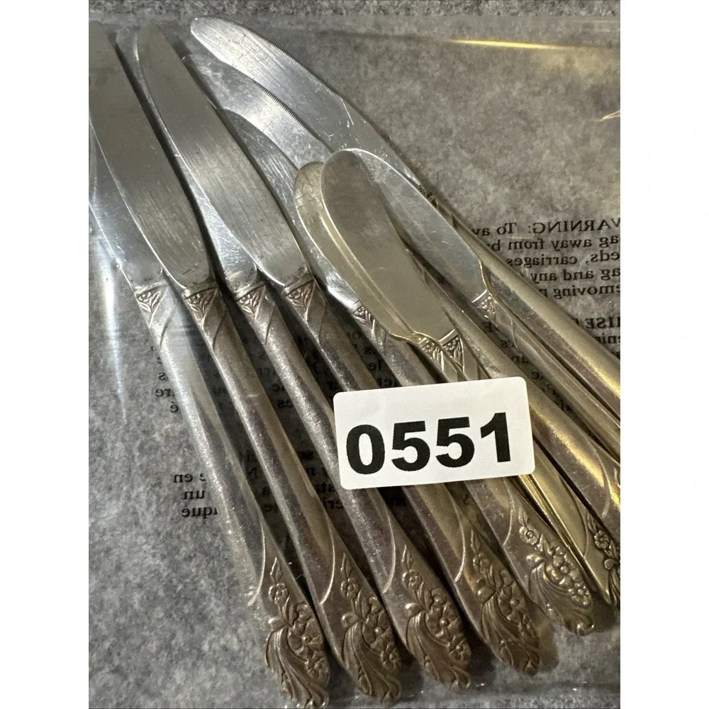 Set Of‎ 10 Vintage Oneida Community Evening Star Silver-Plate Butter Knives